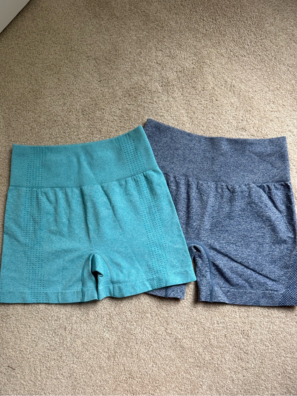 Set of 2 blue athletic biker shorts - 3inch
